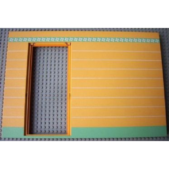 Scala Wall, Vertical Grooved 40 x 2 x 22 2/3 with Door, with Orange and Green Stripes Pattern