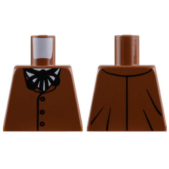 Torso Vest with 3 Buttons and Black String Tie Pattern