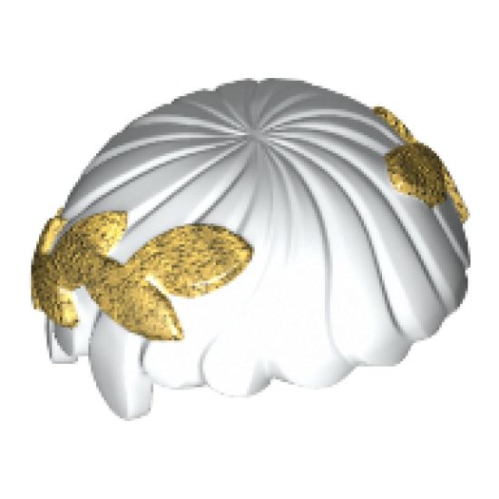 Minifigure, Hair Short, Straight Cut Fringe with Gold Laurel Wreath Pattern