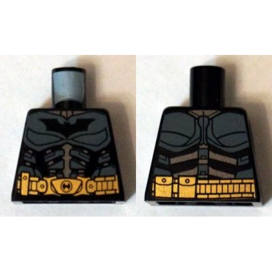 Torso Batman Logo with Body Armor Gray and Gold Belt Pattern (Comic Con)