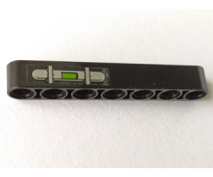 Technic, Liftarm 1 x 7 Thick with Silver Bar with Two Clamps and Lime Light Pattern (Sticker) - Set 7477