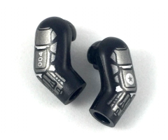 Arm, (Matching Left and Right) Pair with Pearl Dark Gray and Silver SciFi Armor Pattern