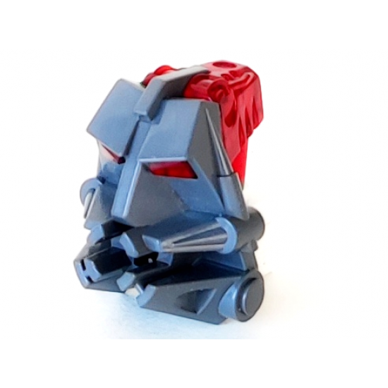 Bionicle Head Connector Block 3 x 4 x 1 2/3 with Trans-Red Bionicle Head Connector Block Eye/Brain Stalk (32553 / 32554)