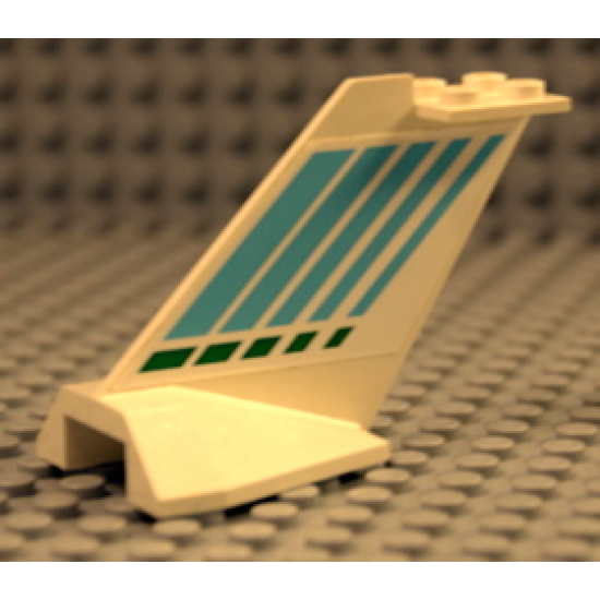 Tail Wedge with Light Blue & Green Stripes Pattern on Both Sides (Stickers) - Set 2532