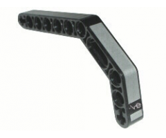 Technic, Liftarm 1 x 11.5 Double Bent Thick with Silver Stripe and V-8 Pattern (Sticker) - Set 8466