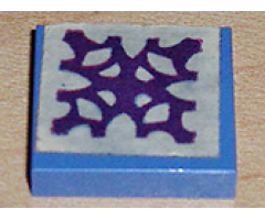 Tile 2 x 2 without Groove with Geometric 4 Point Pattern (Sticker) - Set 261-4