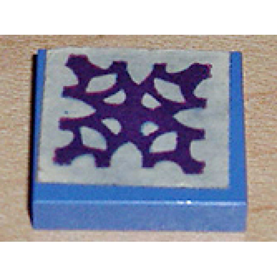 Tile 2 x 2 without Groove with Geometric 4 Point Pattern (Sticker) - Set 261-4
