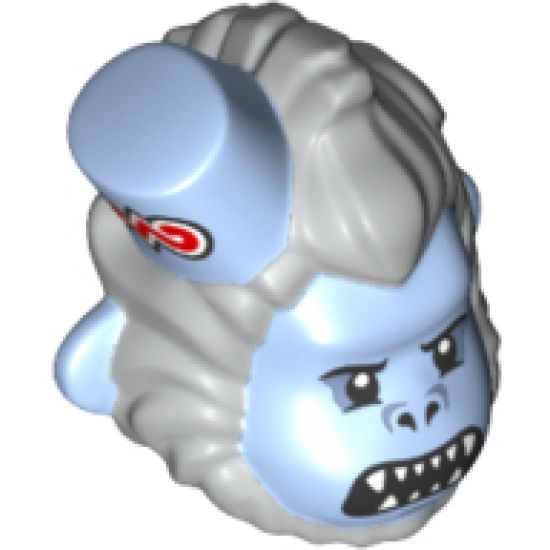 Minifigure, Head, Modified Monkey with Hat, Teeth Bared Pattern
