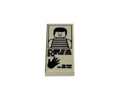 Tile 1 x 2 with Hand Print and Striped Shirt Pattern