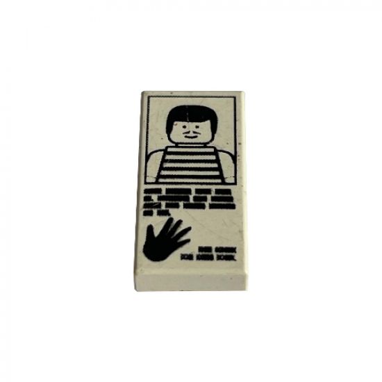 Tile 1 x 2 with Hand Print and Striped Shirt Pattern