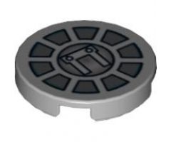 Tile, Round 2 x 2 with SW Radial Machinery Pattern