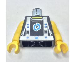 Torso Alpha Team Arctic with Blue Logo and Silver Straps Pattern / Yellow Arms / Yellow Hands