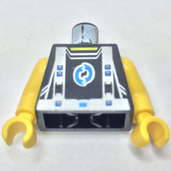 Torso Alpha Team Arctic with Blue Logo and Silver Straps Pattern / Yellow Arms / Yellow Hands