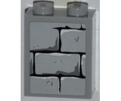 Brick 1 x 2 x 2 with Inside Stud Holder with Bricks Pattern (Sticker) - Set 4183