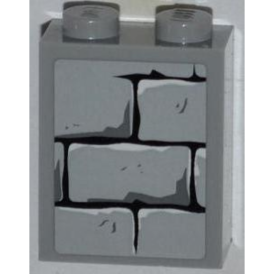 Brick 1 x 2 x 2 with Inside Stud Holder with Bricks Pattern (Sticker) - Set 4183