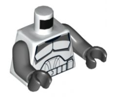 Torso SW Armor Clone Trooper with Dark Bluish Gray Markings Pattern / Dark Bluish Gray Arms / Black Hands