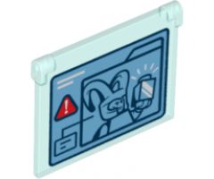 Glass for Window 1 x 4 x 3 - Opening with Loki with Tesseract On Video Screen and Triangle Warning Pattern