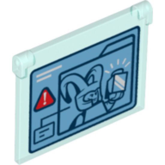 Glass for Window 1 x 4 x 3 - Opening with Loki with Tesseract On Video Screen and Triangle Warning Pattern