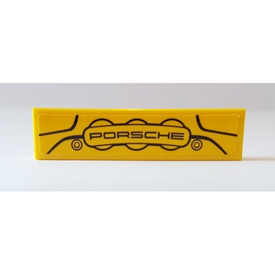 Tile 1 x 4 with Black 'PORSCHE' on Brake Caliper Pattern (Sticker) - Set 42056