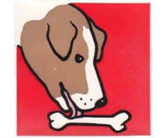 Duplo, Tile 2 x 2 x 1 with Dog Mosaic Picture 18 Pattern (Set 1078)