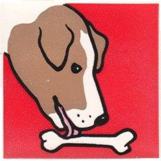 Duplo, Tile 2 x 2 x 1 with Dog Mosaic Picture 18 Pattern (Set 1078)