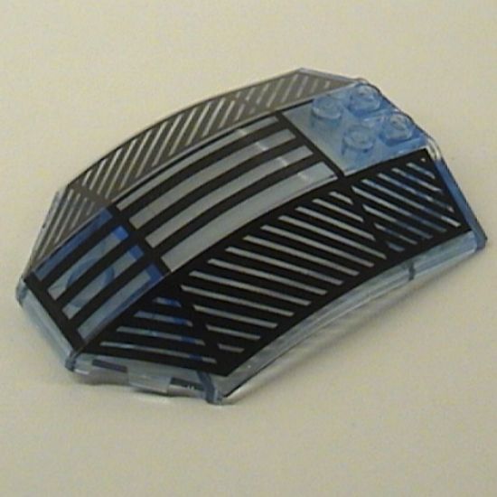 Windscreen 8 x 6 x 2 Curved with Black Lines Pattern