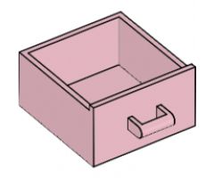 Container Cupboard 4 x 4 x 4 Drawer, Open Handle