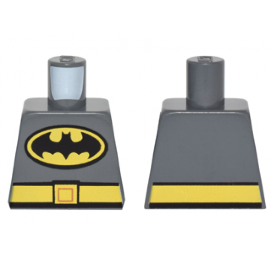 Torso Batman Logo in Yellow Oval with Yellow Belt Front and Back Pattern