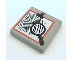 Tile 2 x 2 with Magnifying Glass and Fingerprint Pattern