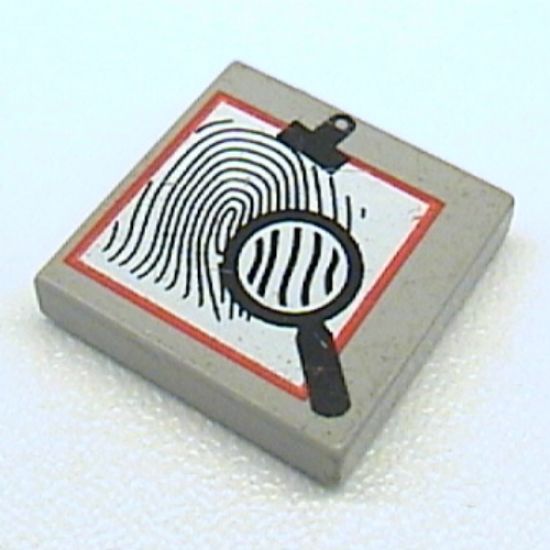 Tile 2 x 2 with Magnifying Glass and Fingerprint Pattern