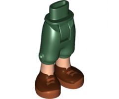 Mini Doll, Legs with Hips and Trousers Cropped, Light Nougat Legs and Brown with Reddish Brown Shoes Double Crossed Laces Pattern