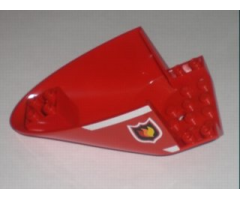 Aircraft Fuselage Curved Aft Section 6 x 10 Bottom with Fire Logo Pattern on Both Sides (Stickers) - Set 7206