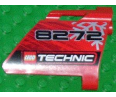 Technic, Panel Fairing #22 Large Short, Small Hole, Side A with '8272', Snowflake and Technic Logo Pattern (Sticker) - Set 8272