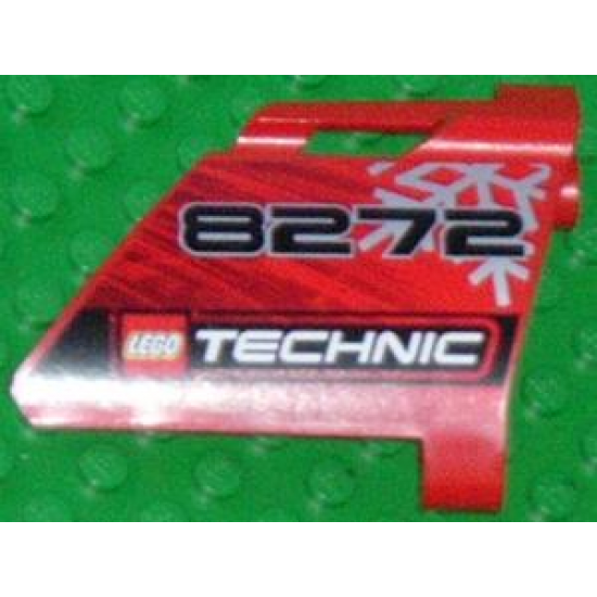 Technic, Panel Fairing #22 Large Short, Small Hole, Side A with '8272', Snowflake and Technic Logo Pattern (Sticker) - Set 8272