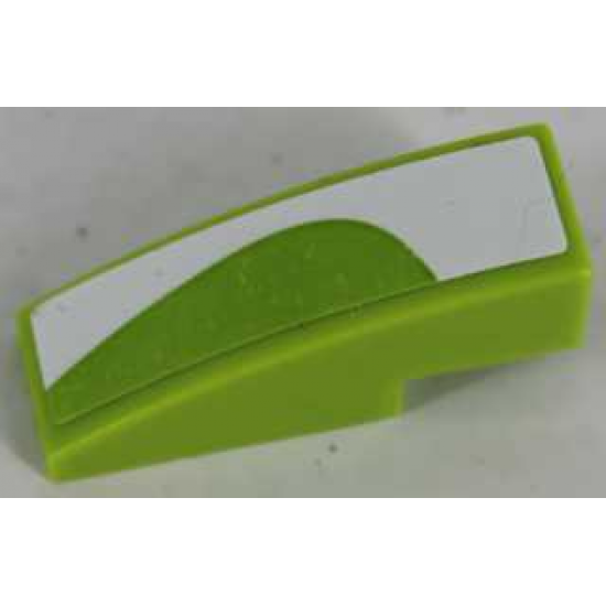 Slope, Curved 3 x 1 with White Curved Pattern Right (Sticker) - Set 8864