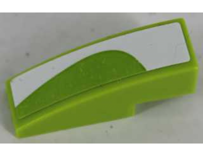 Slope, Curved 3 x 1 with White Curved Pattern Right (Sticker) - Set 8864