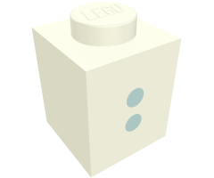 Brick 1 x 1 with Blue ':' Pattern (Bold Font)