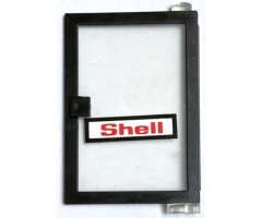 Door 1 x 4 x 5 Right with Trans-Clear Glass and 'Shell' Pattern (Sticker) - Set 6371