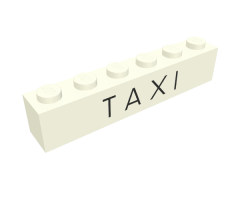 Brick 1 x 6 with Black 'TAXI' Thin Pattern