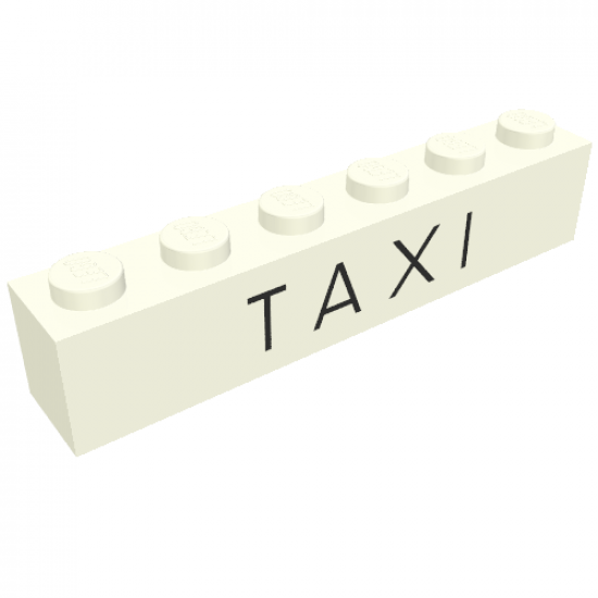 Brick 1 x 6 with Black 'TAXI' Thin Pattern