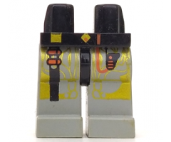 Hips and Light Gray Legs with Space UFO Gold Circuitry Pattern