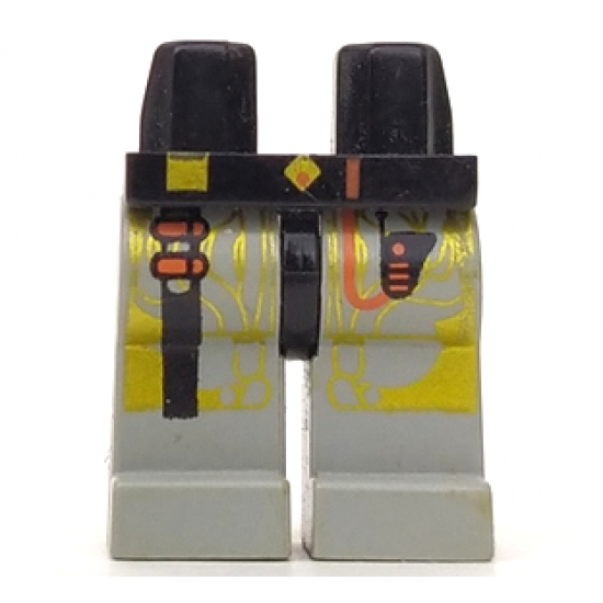 Hips and Light Gray Legs with Space UFO Gold Circuitry Pattern