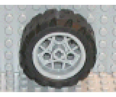 Wheel & Tire Assembly 30.4mm D. x 20mm with 3 Pin Holes with Black Tire 43.2 x 22 H (44292 / 44308)