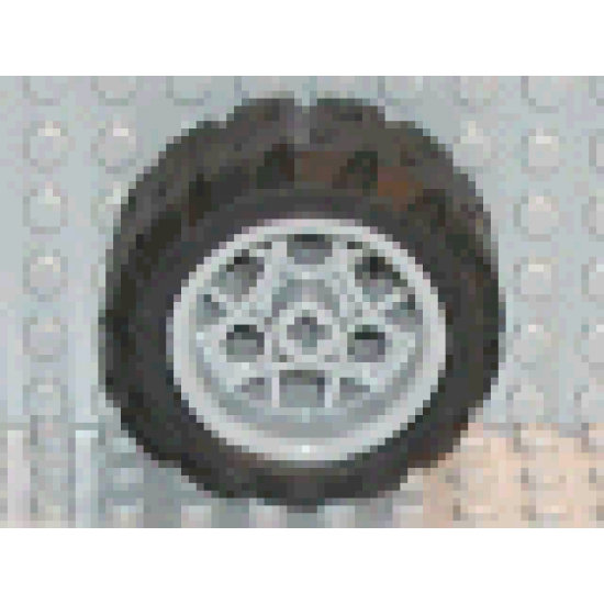 Wheel & Tire Assembly 30.4mm D. x 20mm with 3 Pin Holes with Black Tire 43.2 x 22 H (44292 / 44308)