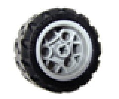 Wheel & Tire Assembly 30.4mm D. x 20mm with 3 Pin Holes with Black Tire 43.2 x 22 H (44292 / 44308)