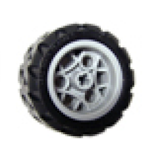 Wheel & Tire Assembly 30.4mm D. x 20mm with 3 Pin Holes with Black Tire 43.2 x 22 H (44292 / 44308)