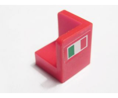 Panel 1 x 1 x 1 Corner with Italian Flag Pattern Model Left (Sticker) - Sets 8142 / 8362