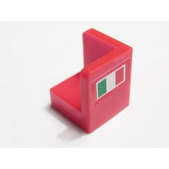 Panel 1 x 1 x 1 Corner with Italian Flag Pattern Model Left (Sticker) - Sets 8142 / 8362