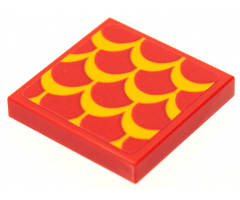 Tile 2 x 2 with Bright Light Orange Scales Pattern (Sticker) - Set 75550