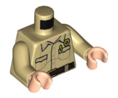 Torso Shirt with Pockets, Light Nougat Neck, Gold Badge and Dark Brown Belt Pattern / Tan Arms / Light Nougat Hands